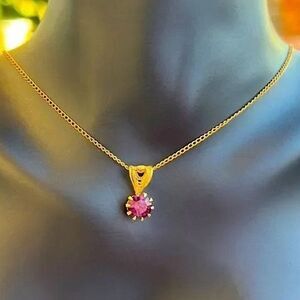 Vintage Ballou & Co. Amethyst Solitaire 12K Gold Filled Necklace